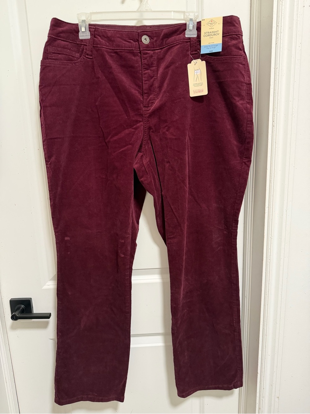 Straight Corduroy Women’s Jeans in Burgundy